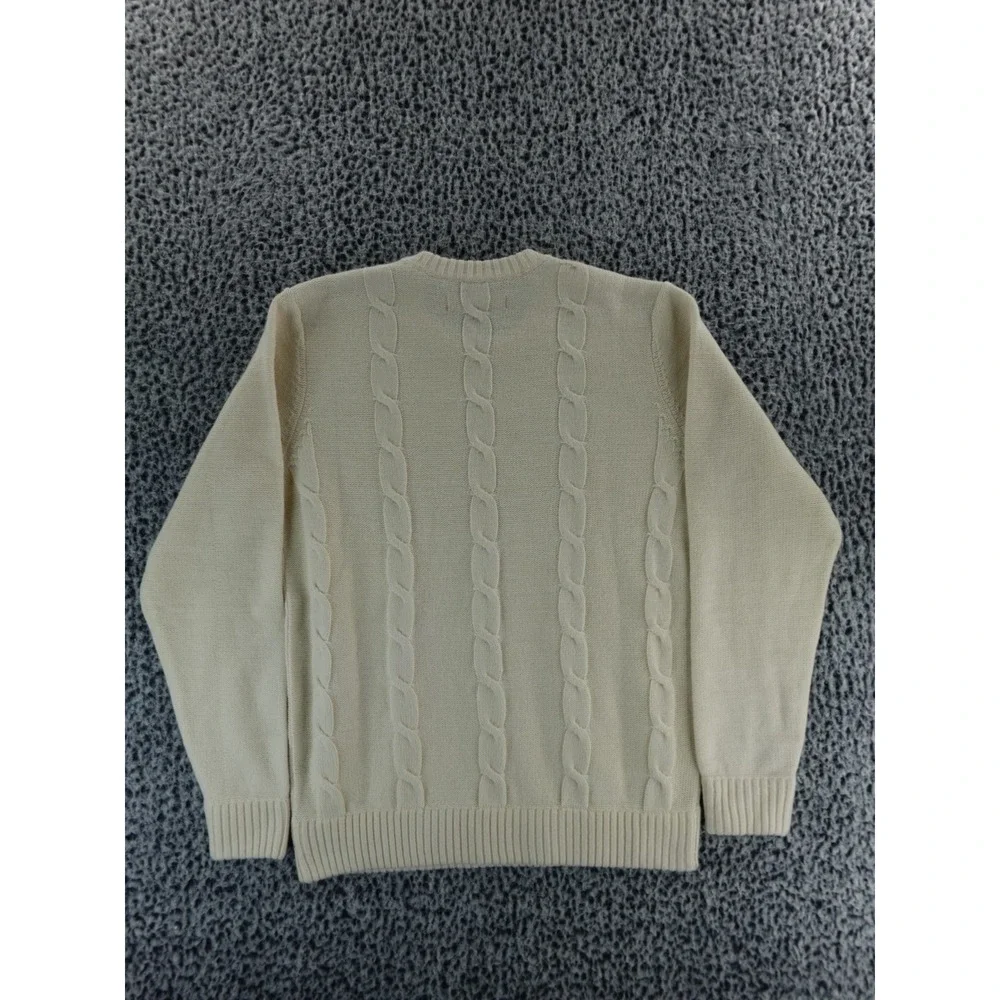JACK THREADS Cream Cable Knit Crewneck Sweater Size Small‎ Zipper Detail